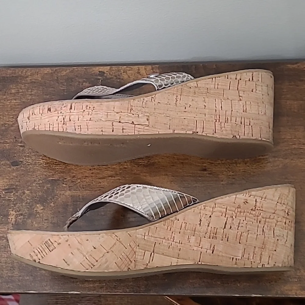 Sam Edelman ROMY Metallic Designed Platform Sandals size 8